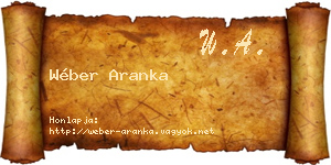 Wéber Aranka névjegykártya